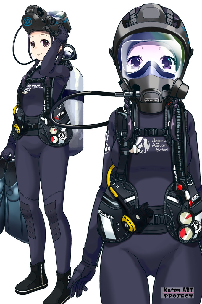 潜水女子 Vol.11 OCEAN REEF Full Face Mask-Diving GEAR【水中を泳ぐ女性の美】 Diving Girls Vol.11 - OCEAN REEF Full Face Mask-Diving GEAR【The Beauty of Women Swimming Underwater】
