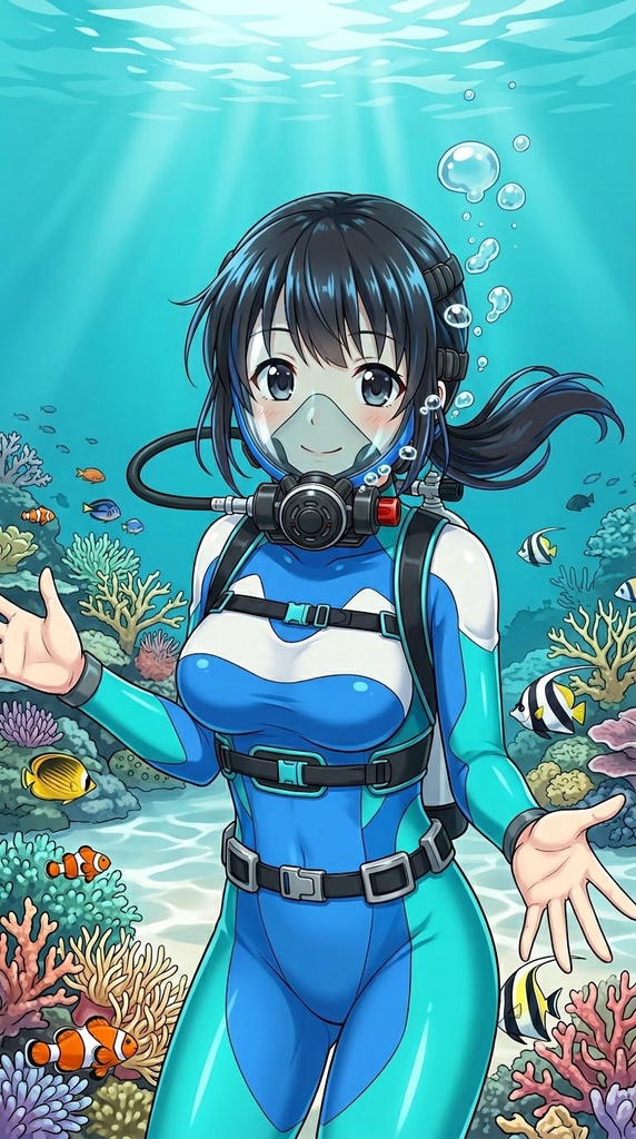 潜水女子 Vol.12 Full Face Mask-Diving GEAR【水中を泳ぐ女性の美】 Diving Girls Vol.12 - Full Face Mask-Diving GEAR【The Beauty of Women Swimming Underwater】