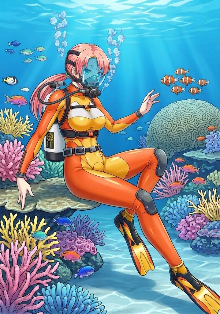 潜水女子 Vol.13 Full Face Mask-Diving GEAR【水中を泳ぐ女性の美】 Diving Girls Vol.13 - Full Face Mask-Diving GEAR【The Beauty of Women Swimming Underwater】