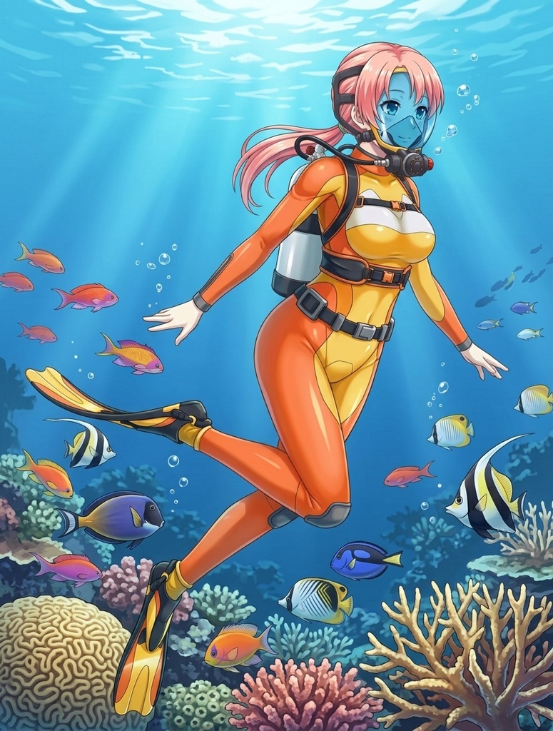 潜水女子 Vol.13 Full Face Mask-Diving GEAR【水中を泳ぐ女性の美】 Diving Girls Vol.13 - Full Face Mask-Diving GEAR【The Beauty of Women Swimming Underwater】