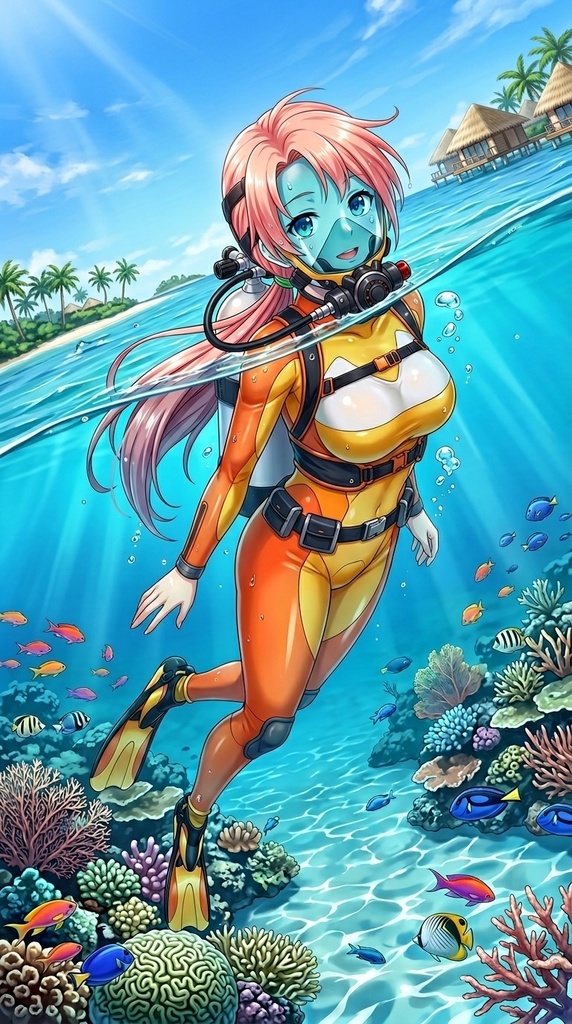 潜水女子 Vol.13 Full Face Mask-Diving GEAR【水中を泳ぐ女性の美】 Diving Girls Vol.13 - Full Face Mask-Diving GEAR【The Beauty of Women Swimming Underwater】