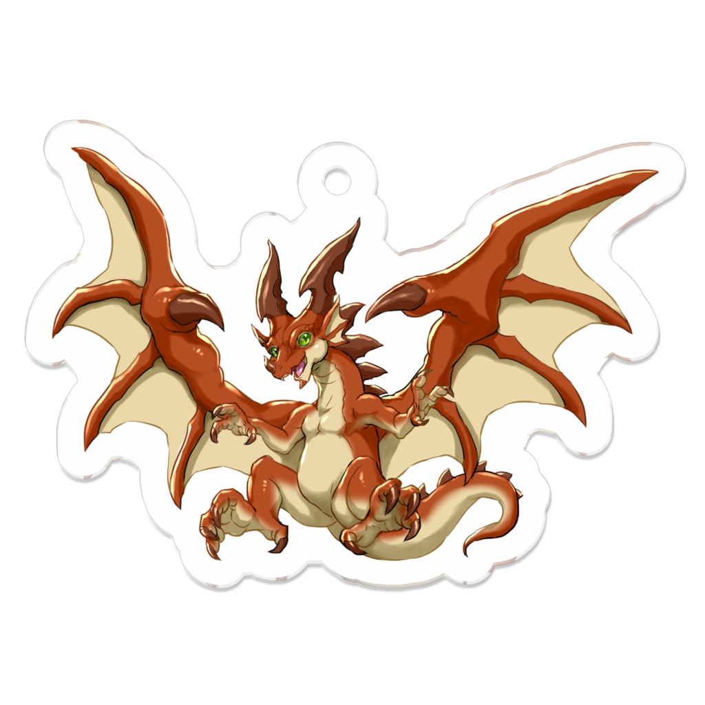 ミニファイアードラゴンのアクリルキーホルダーです。