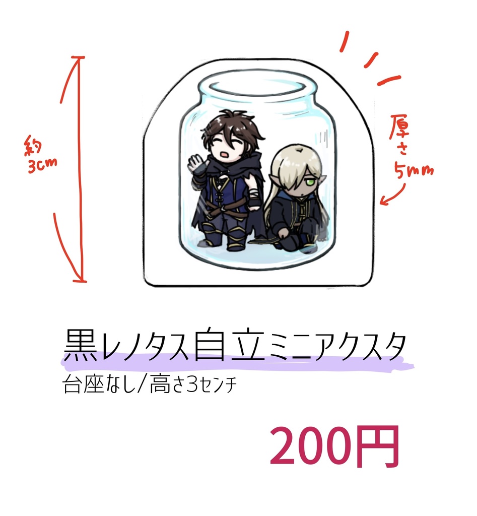 黒レノタス自立ミニアクスタ
