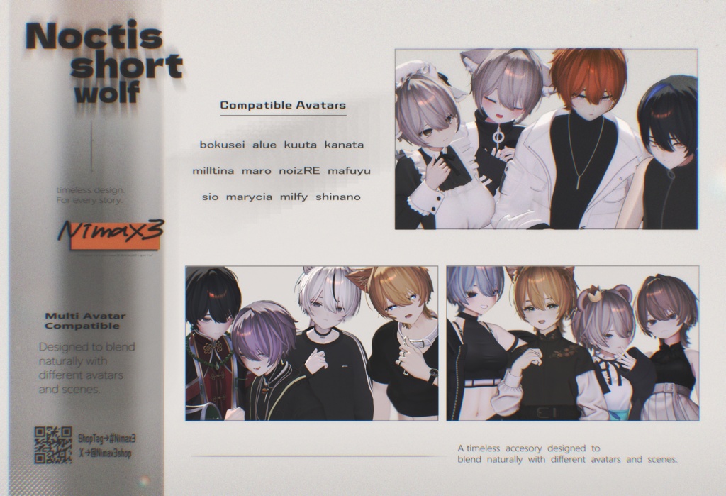 SALE!!!【12アバター対応】Noctis Short Wolf【VRChat】