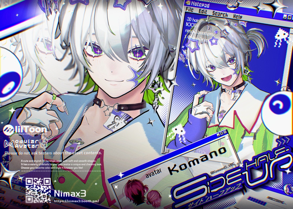 !!セール中!!【16アバター対応】Side-Half-Up【VRChat】