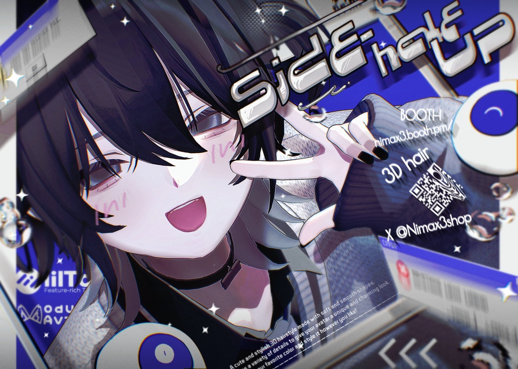 !!セール中!!【16アバター対応】Side-Half-Up【VRChat】