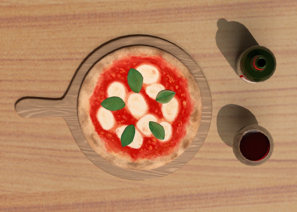 マルゲリータピザ&赤ワイン