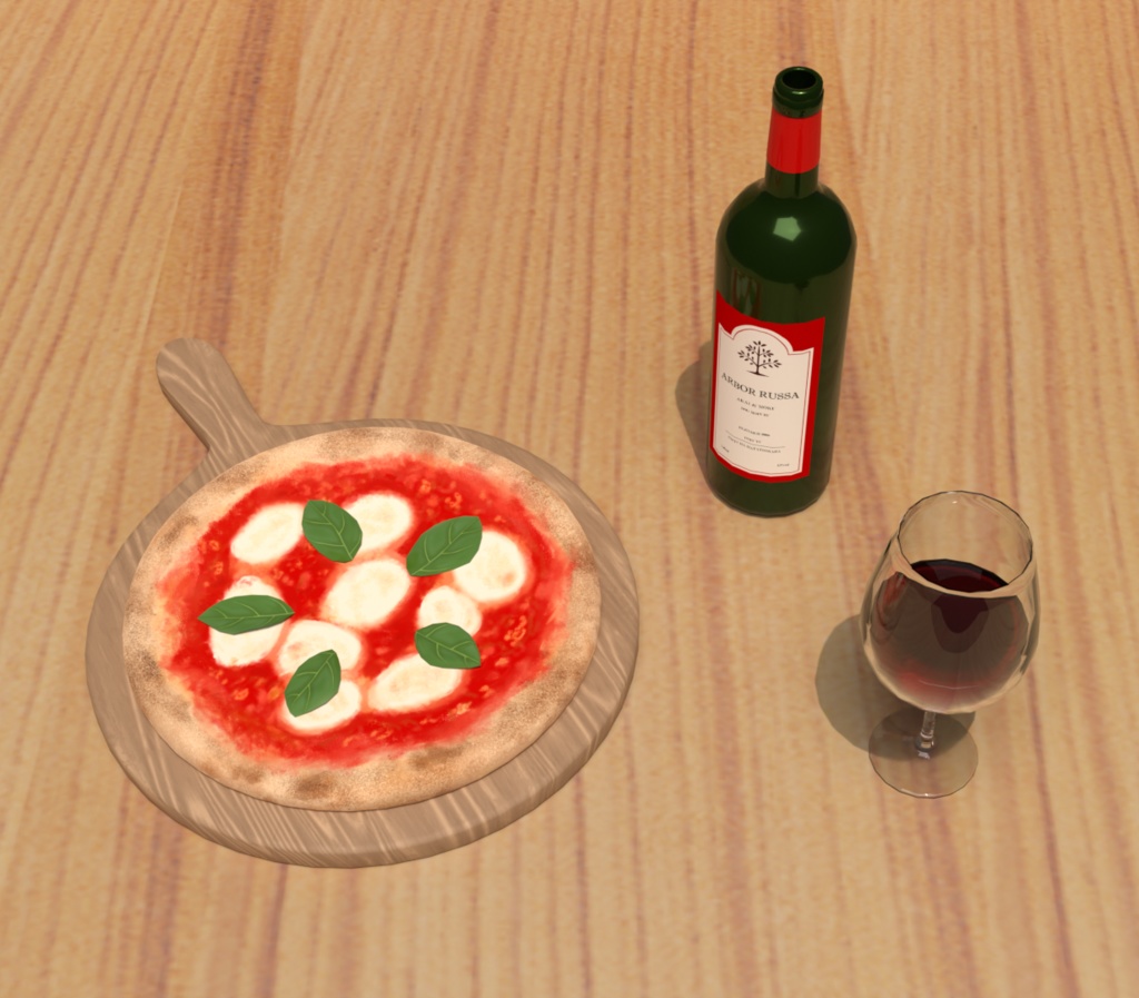 マルゲリータピザ＆赤ワイン