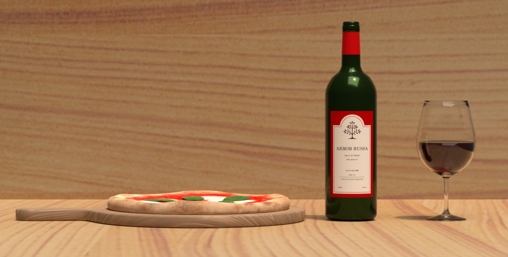 マルゲリータピザ&赤ワイン