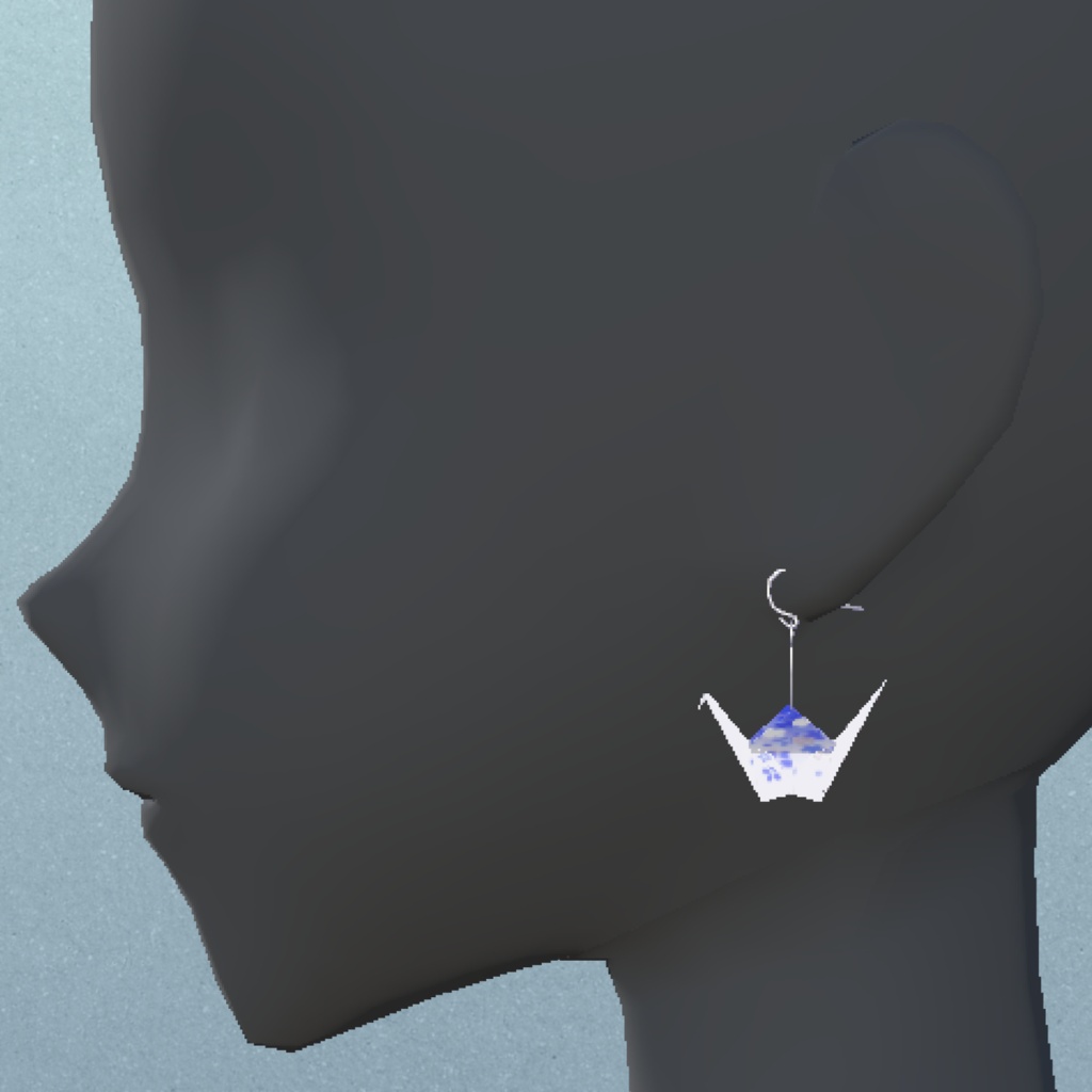 折り鶴ピアス