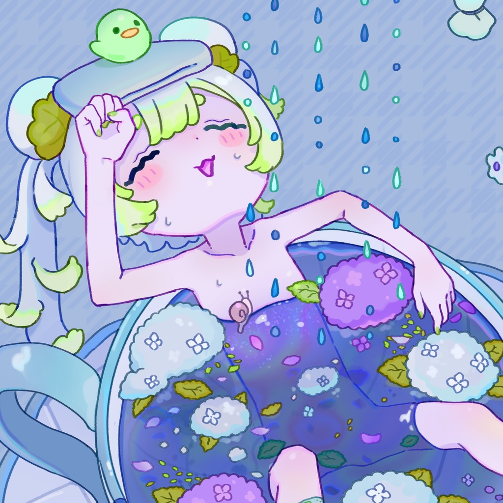 紫陽花お風呂Tシャツ