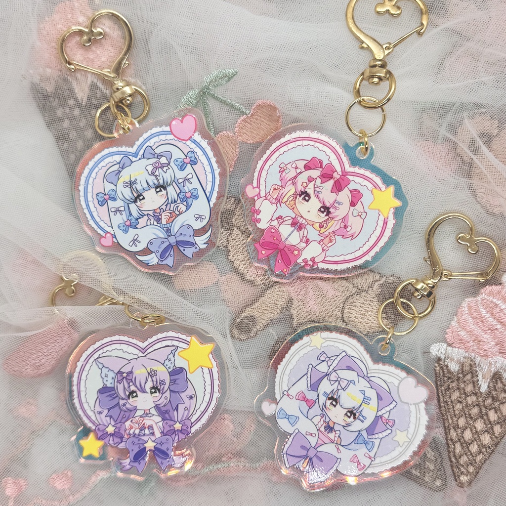 リボンアクリルキーホルダーちゃんズ