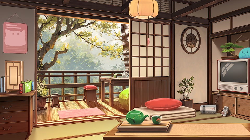 Classic Japanese Room - Animated Vtuber Background Asset