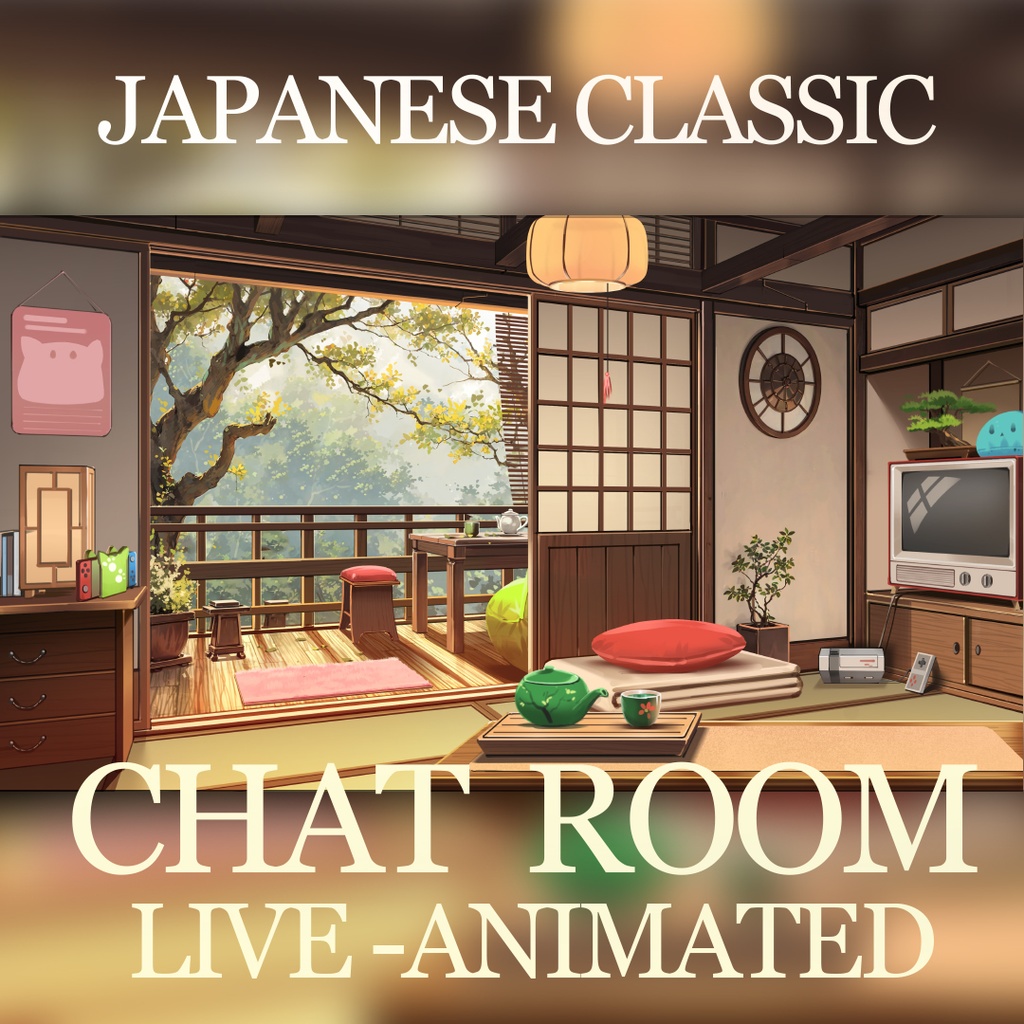 Classic Japanese Room - Animated Vtuber Background Asset