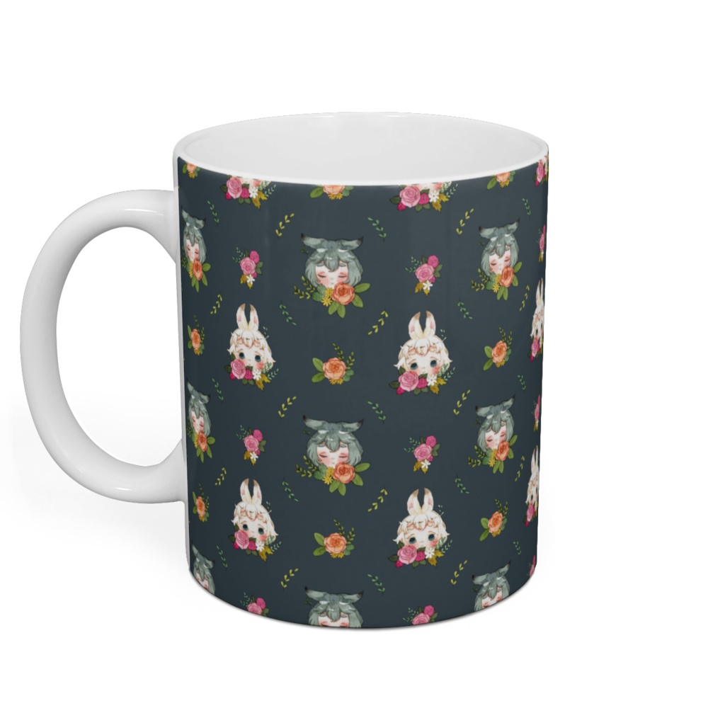 マグカップ【草兎の彩り(ネイビー)】