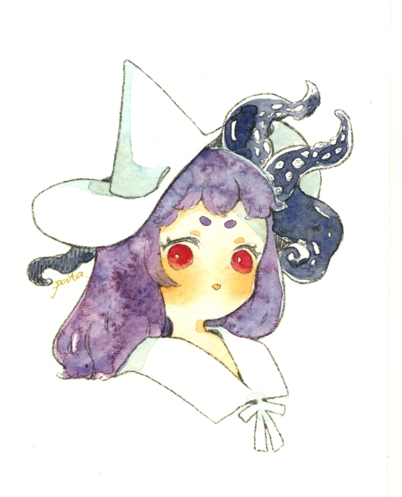 ドローイング「タコの魔女」