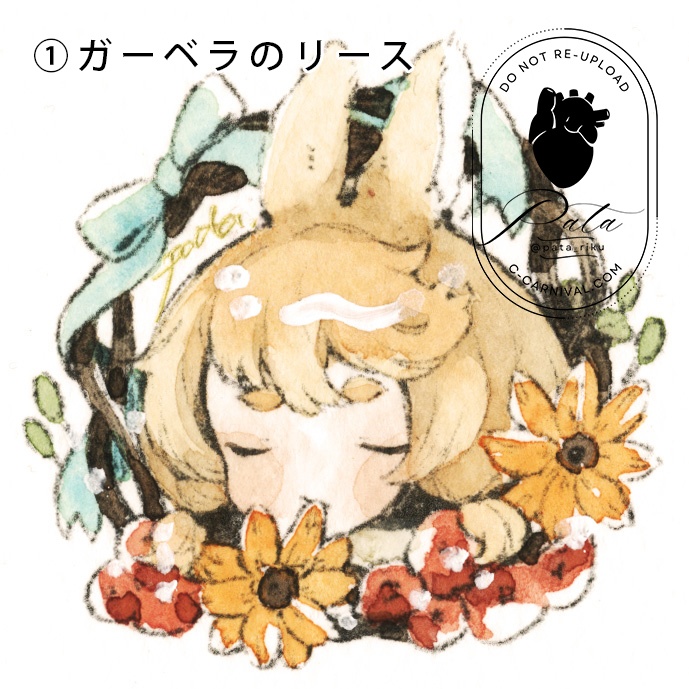 ミニ原画「草兎のリース」シリーズ