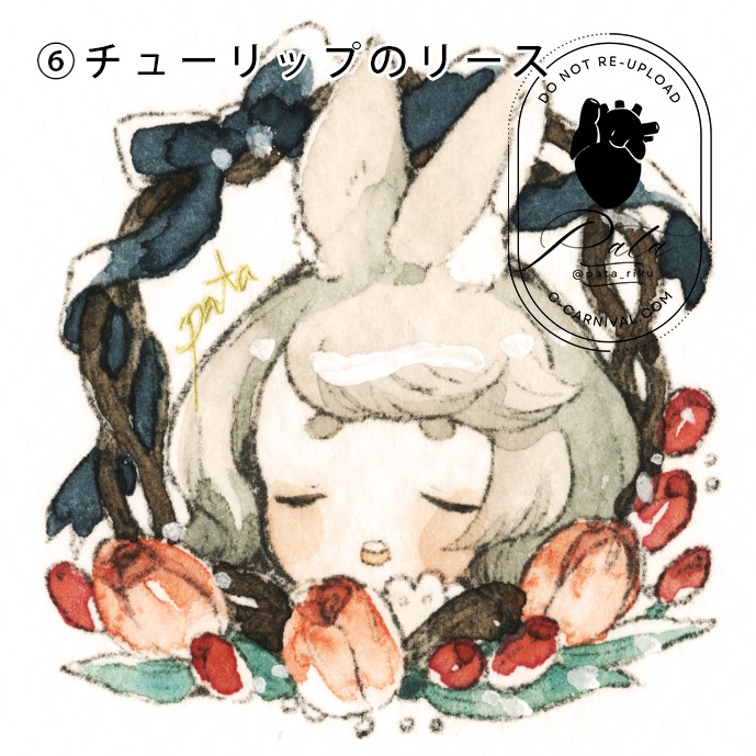 ミニ原画「草兎のリース」シリーズ