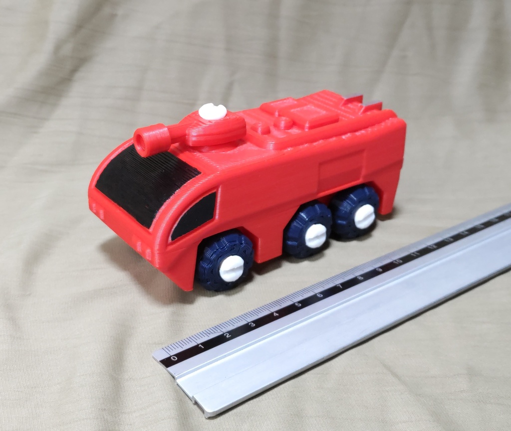空港用消防車おもちゃ 3Dプリント用STLデータ Ver.1.0.2