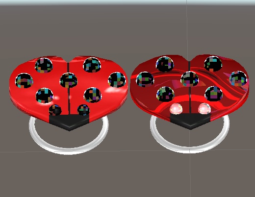 【VRChat向け】ハート型てんとう虫リング
