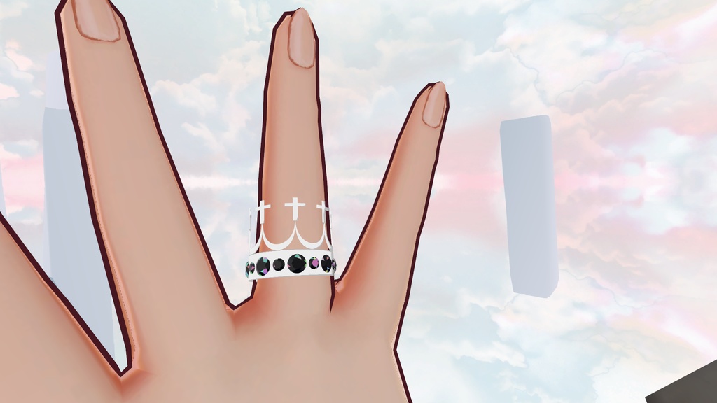 【VRChat向け】王冠モチーフリング