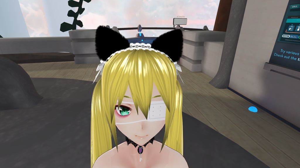 【VRChat向け】猫耳ヘッドドレス(猫耳取り外し可)