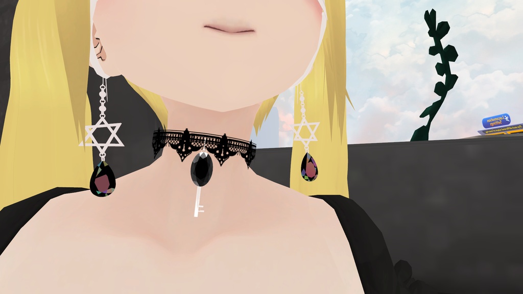 【VRChat向け】六芒星ピアス