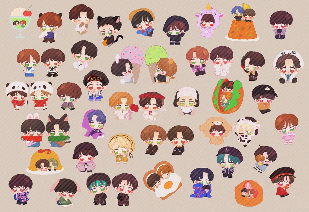 🦁🐰シールセット