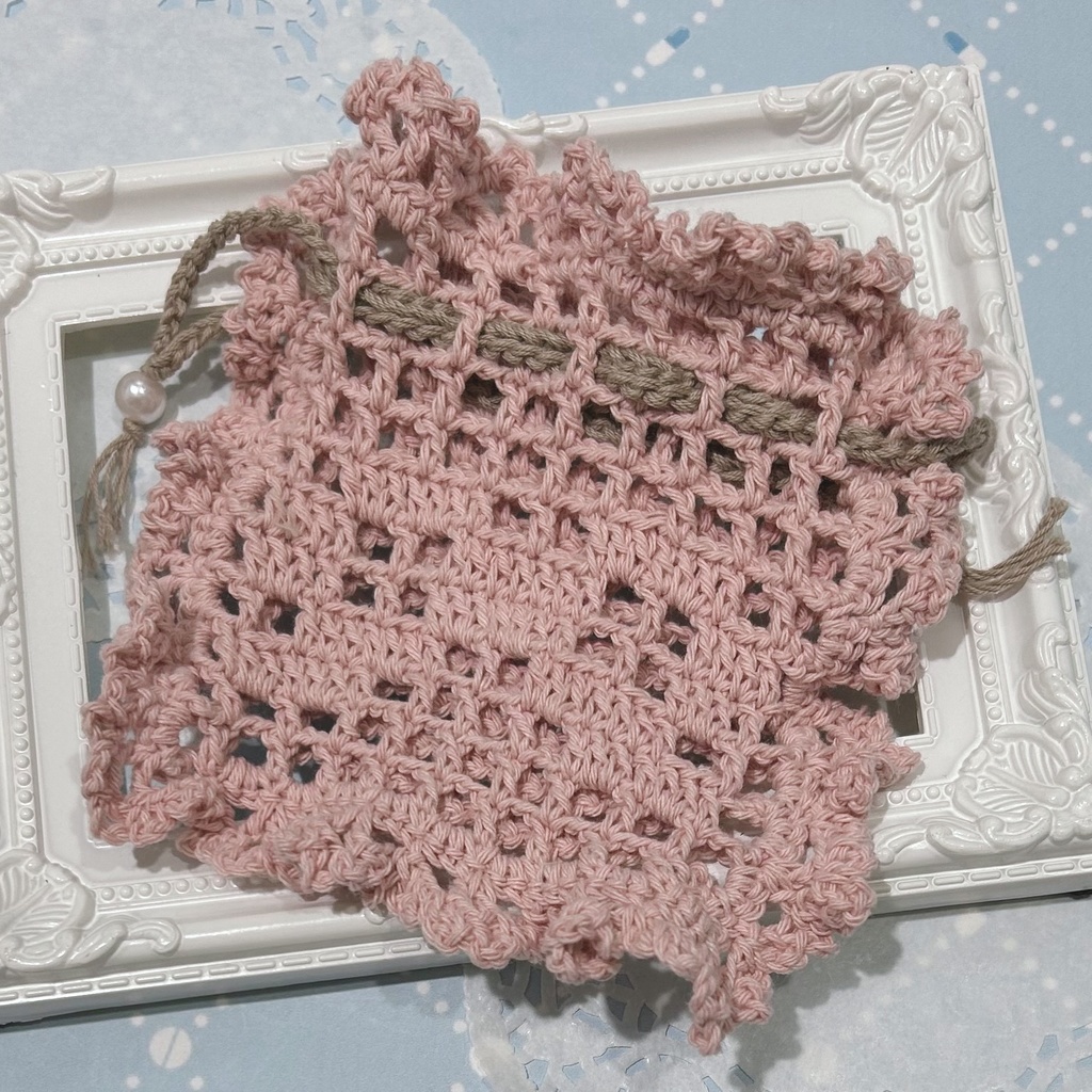 糸の魔法　巾着　方眼編み