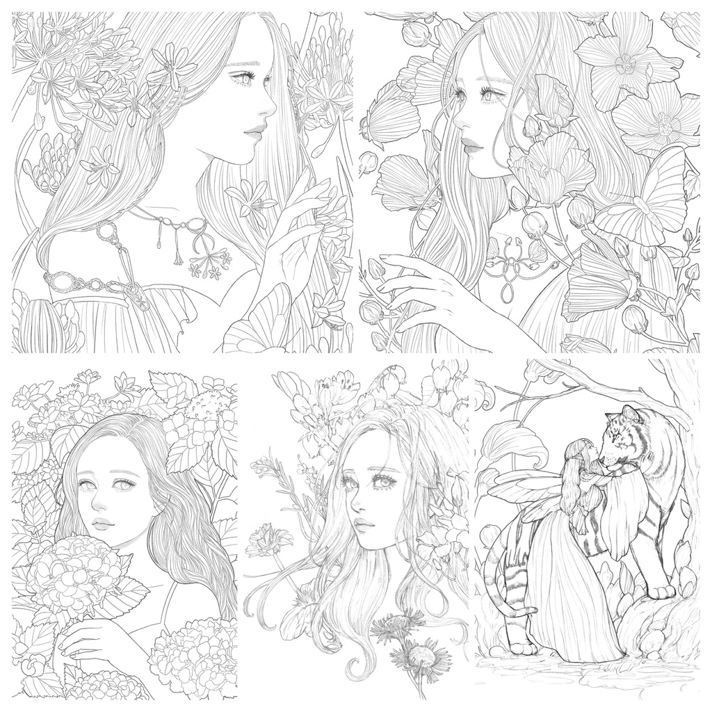 【PDF】大人の塗り絵【その花の咲く場所】