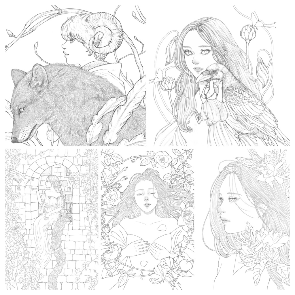 Digital Coloring Book「Where the flowers bloom」