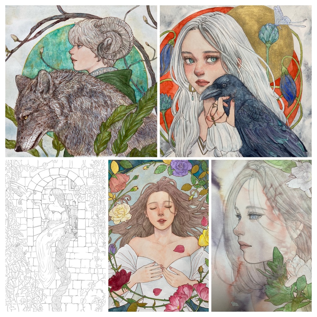Digital Coloring Book「Where the flowers bloom」