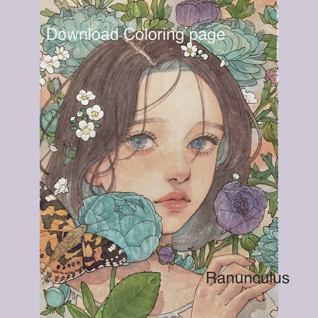 ダウンロード塗り絵 3枚セット ナガミヒナゲシ他