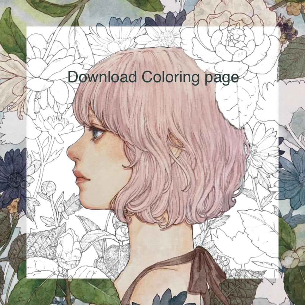 Digital Coloring page「Camellia sasanqua」