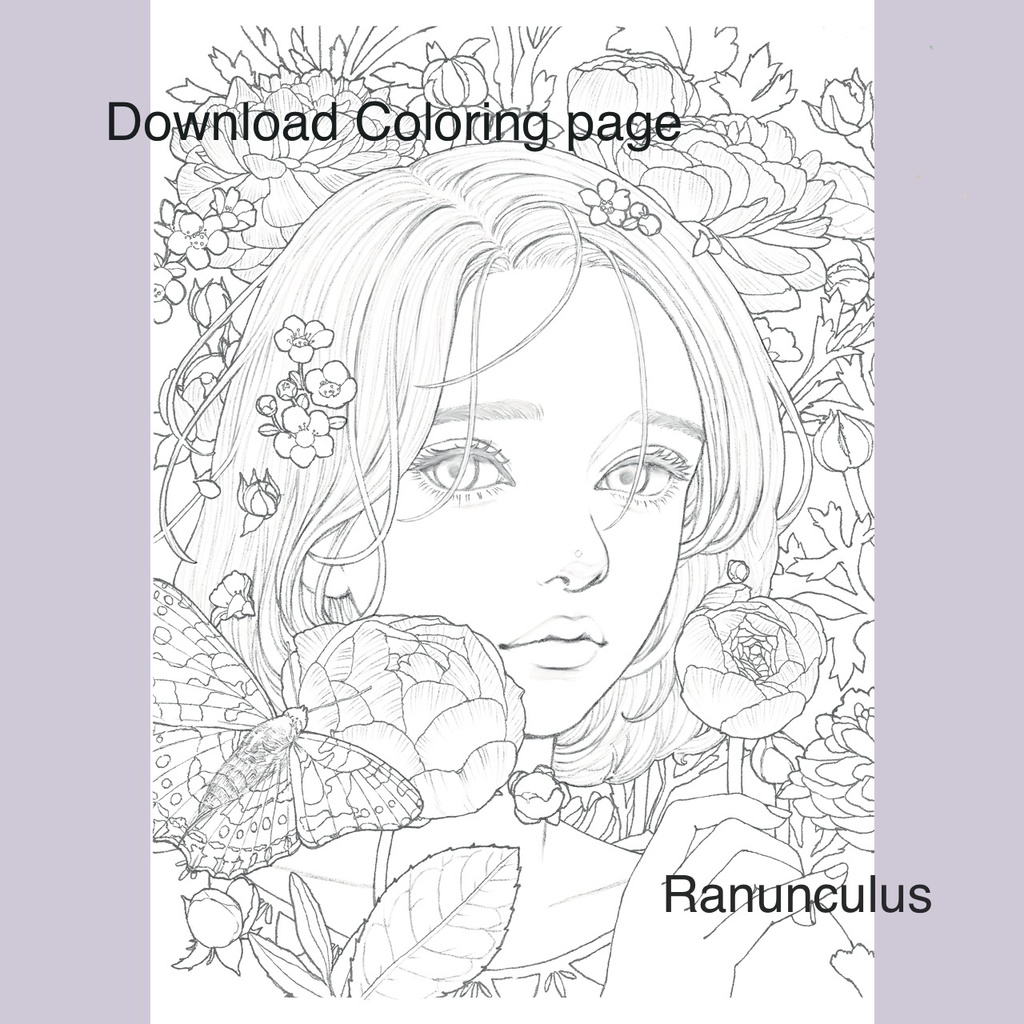 Digital 3 Coloring Pages-Long-headed poppy
