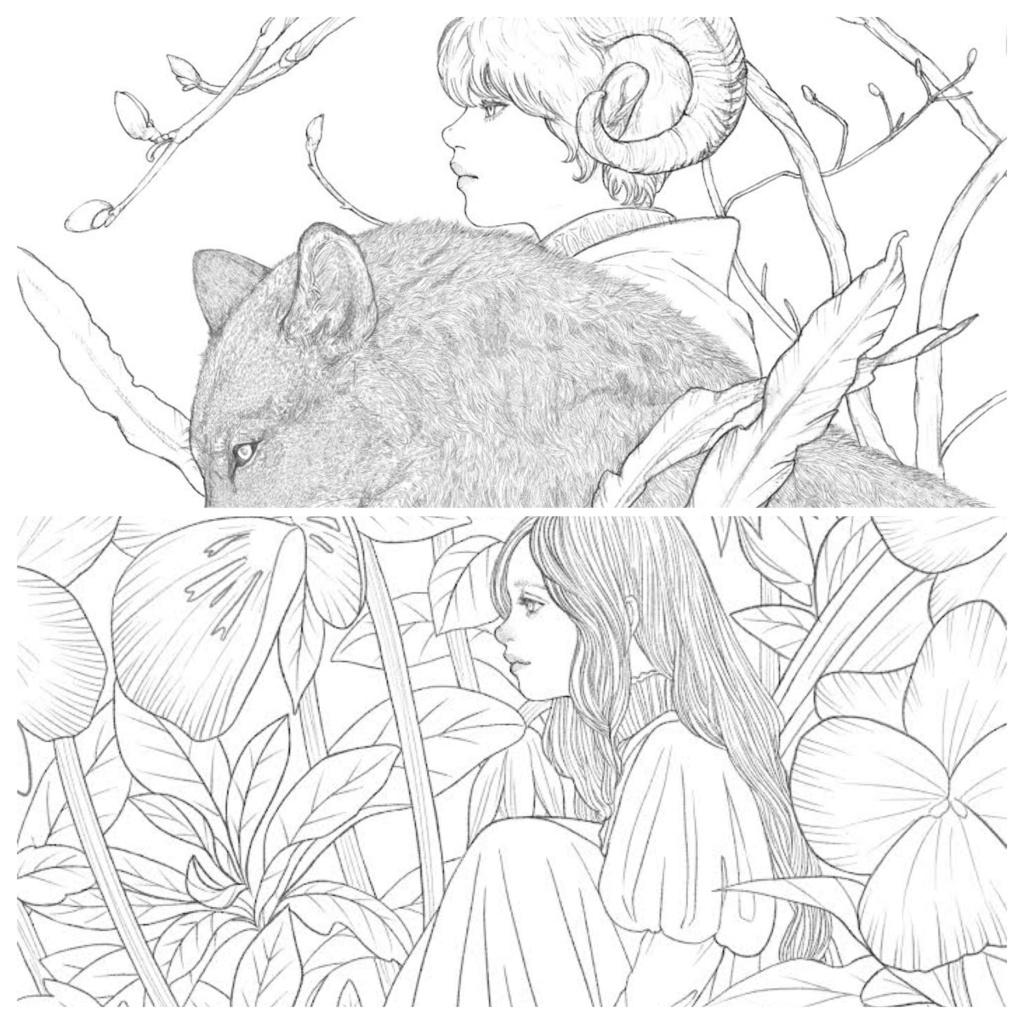 ダウンロード塗り絵「ビオラの森」+「望郷」