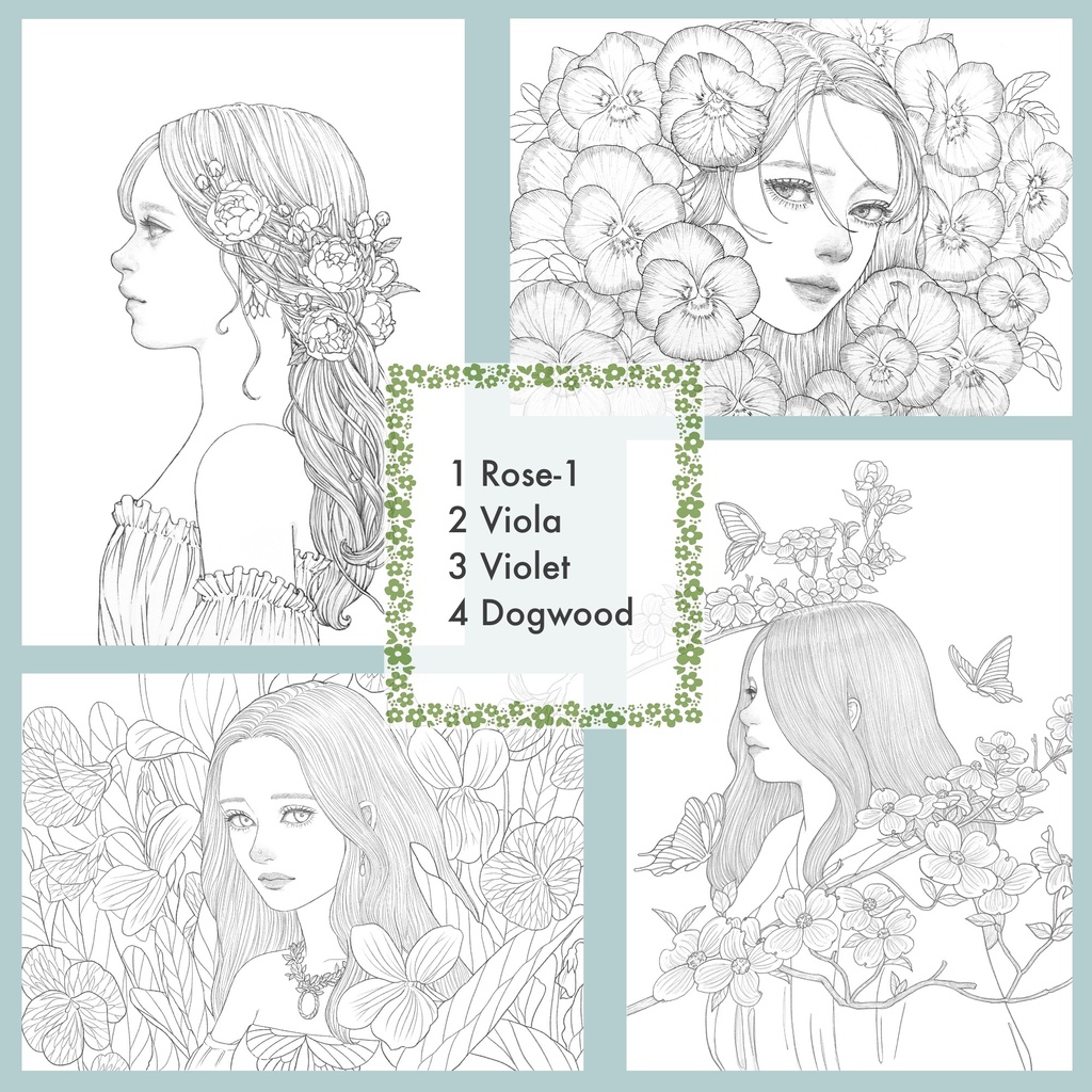 【色鉛筆用】大人の塗り絵【Into the Forest】10柄11枚+試し塗り