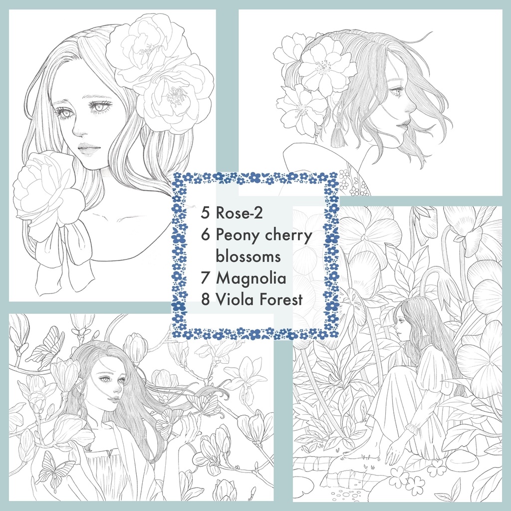 【色鉛筆用】大人の塗り絵【Into the Forest】10柄11枚+試し塗り