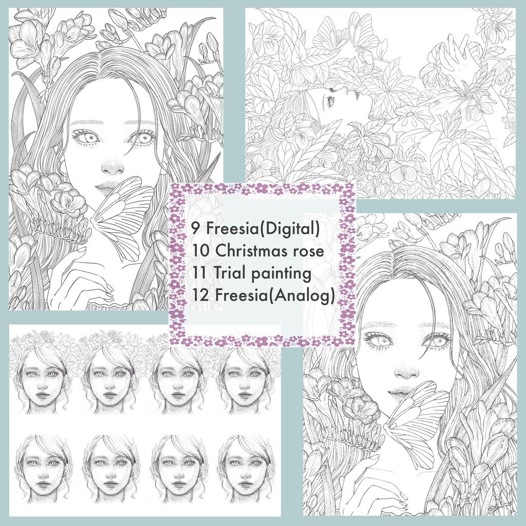【色鉛筆用】大人の塗り絵【Into the Forest】10柄11枚+試し塗り