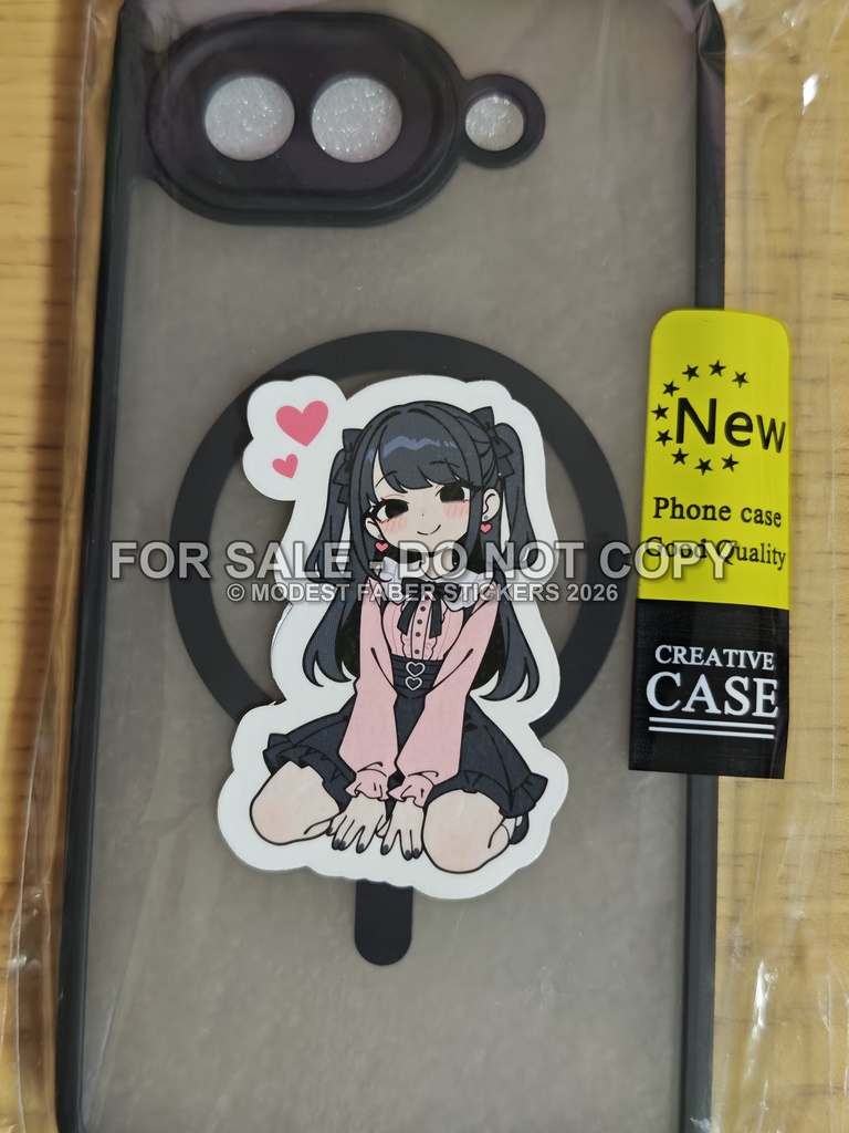 スマホ向 オリジナルステッカー(防水UVカット屋外仕様) 強吸着 地雷ちゃん