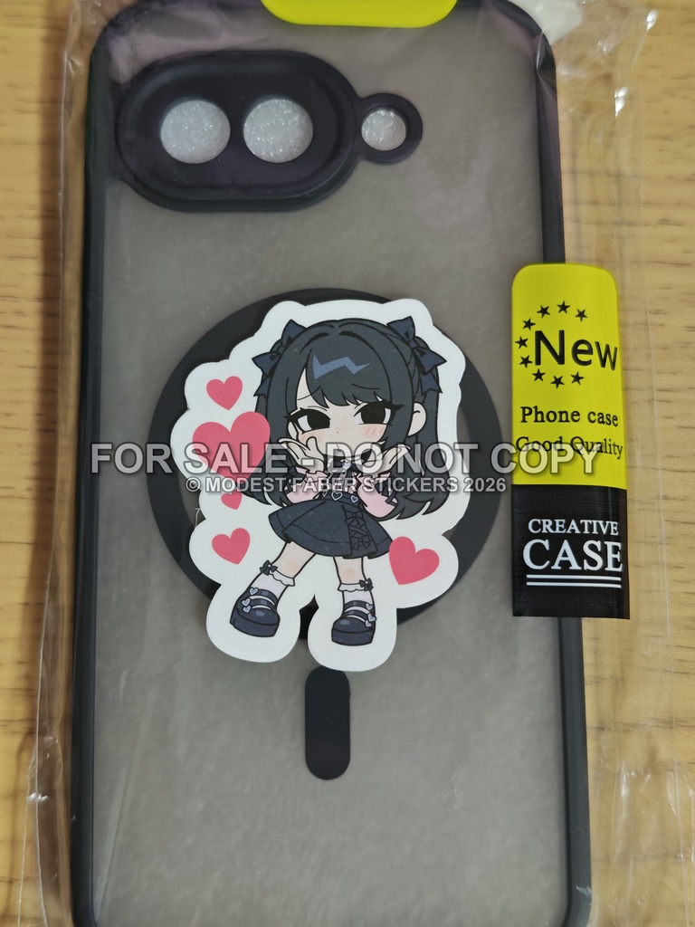 スマホ向 オリジナルステッカー(防水UVカット屋外仕様) 強吸着 地雷ちゃん