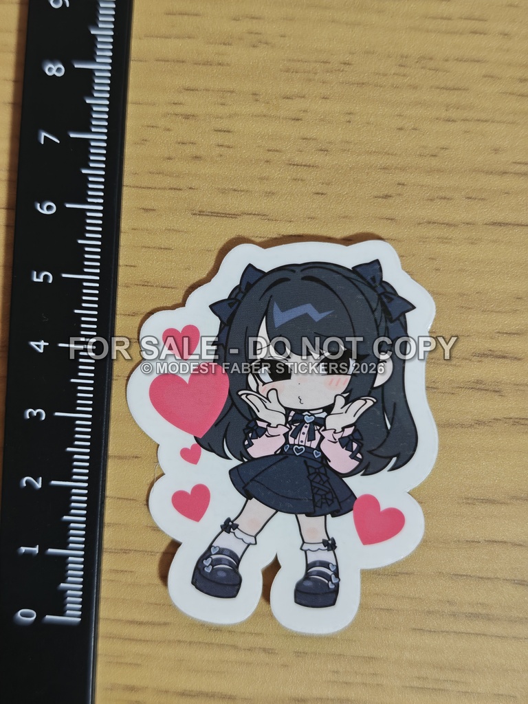 スマホ向 オリジナルステッカー(防水UVカット屋外仕様) 強吸着 地雷ちゃん