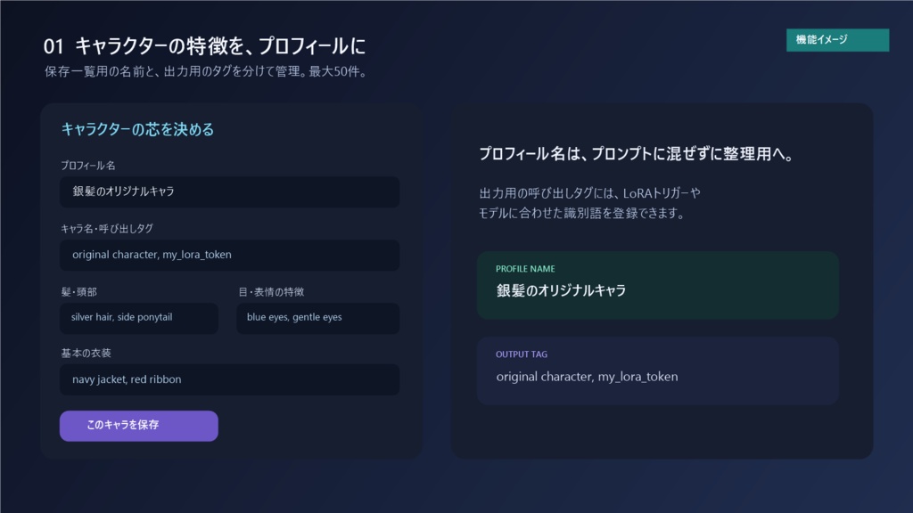 キャラプロンプト職人 Local v1.0.1|AI画像用キャラ設定・場面別プロンプト作成【Windows・オフライン】
