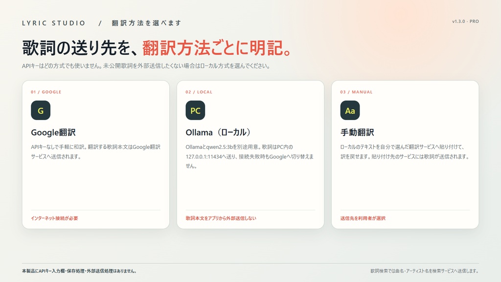 Lyric Studio FREE v1.3.0|歌詞和訳・YMM4出力【APIキー不要/Windows】