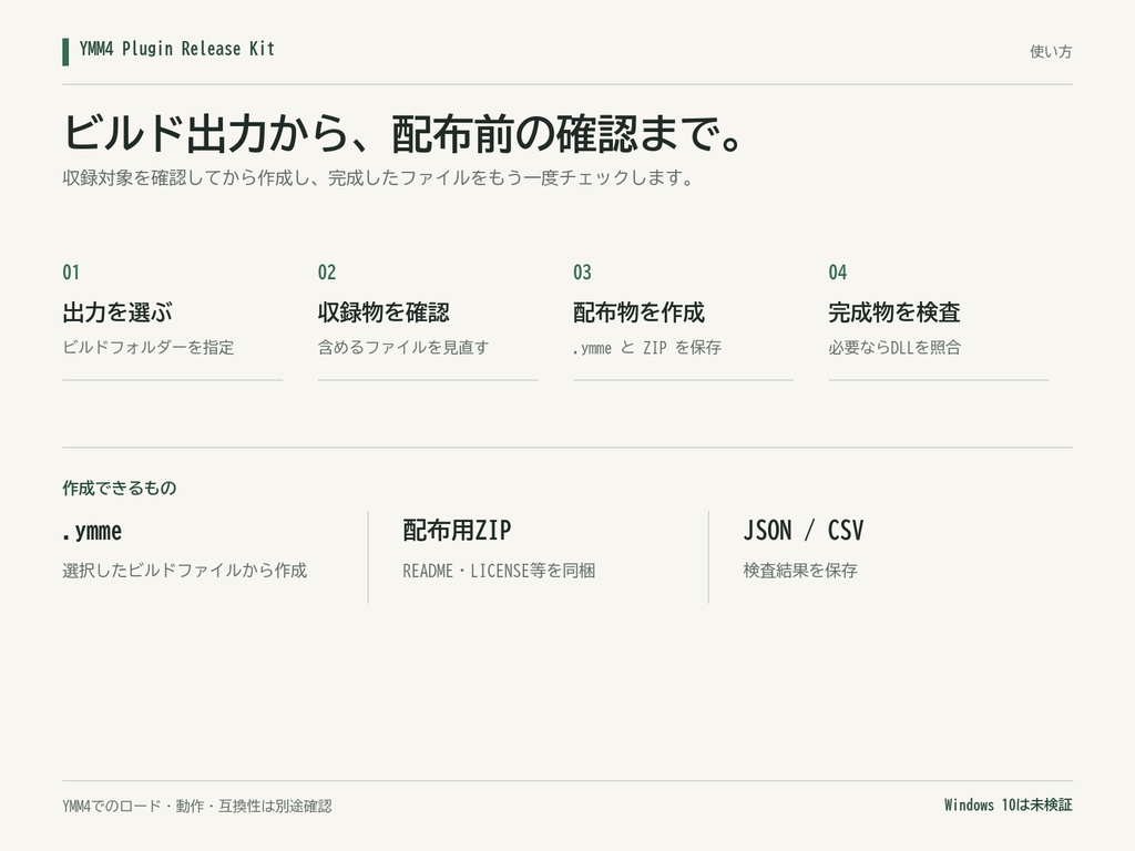 YMM4 Plugin Release Kit|.ymme作成・配布前チェック v1.0.0