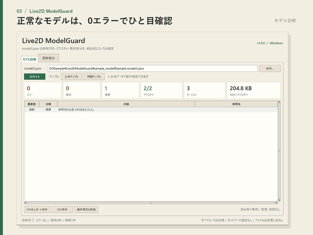 Live2D ModelGuard|モデルフォルダー診断・更新差分比較【Windows】