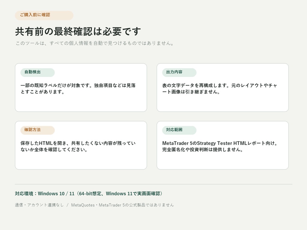 MT5 ShareGuard|共有前の口座情報伏字ツール【Windows】