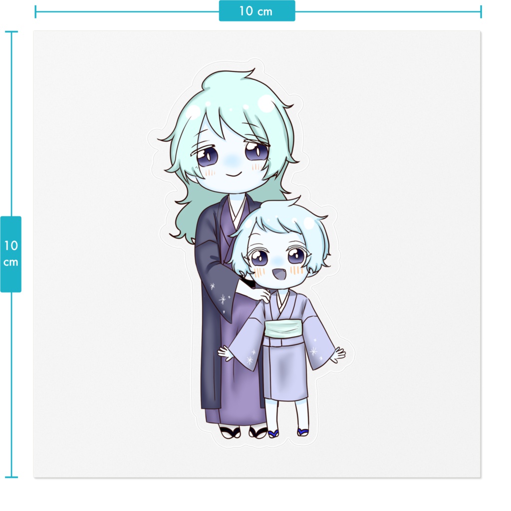 雪男の親子のステッカー