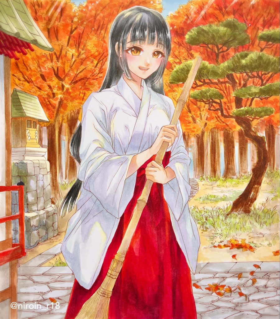 【oekeng様】秋の早朝 巫女さんからご挨拶