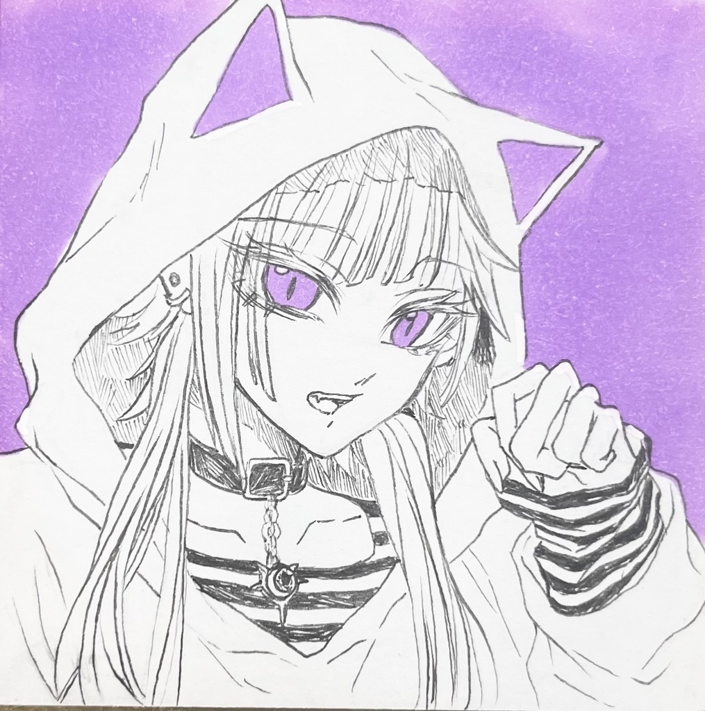 豆色紙 猫耳パーカー オリジナル